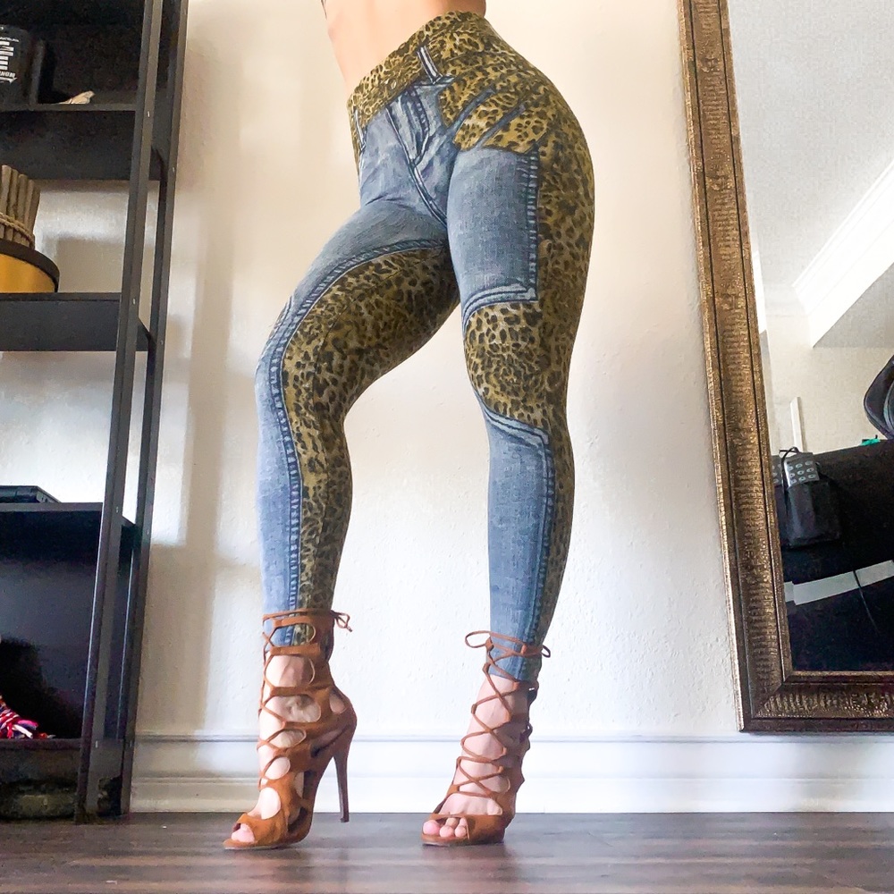 Cheetah/jeans - Warm , thick leggings